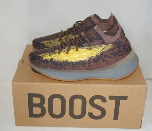 Scarpe uomo Adidas Yeezy Boost 380 marrone giallo nero nuove con scatola autentiche 11 M