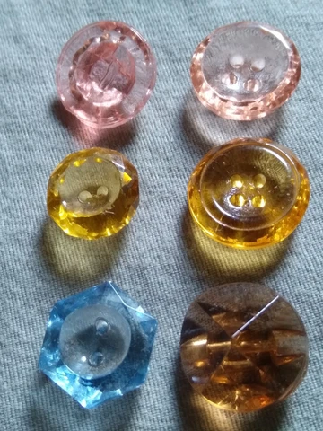 6 Vintage to Antique Multi Color Glass Buttons Cover