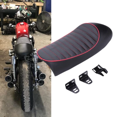 For Honda CB550 500 400 350 450 650 Motorcycle Cafe Racer Seat Flat Hump Saddle - Image 1 of 4