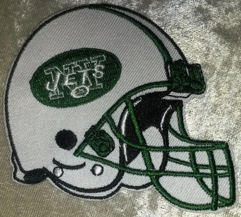 New York Jets Helmet 3.5" Iron On Embroidered Patch ~USA Seller~FREE Ship Cover