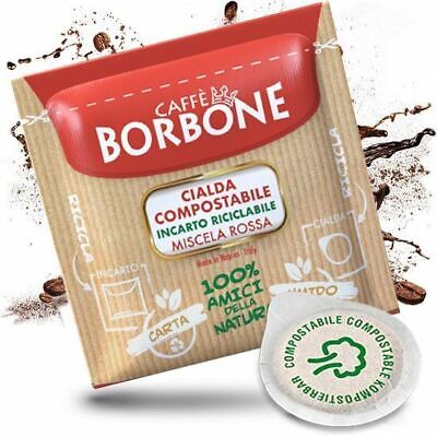 300 CIALDE IN CARTA ESE 44MM CAFFE' BORBONE MISCELA ROSSA ORIGINALI - BOX Da 150 • 44.95€