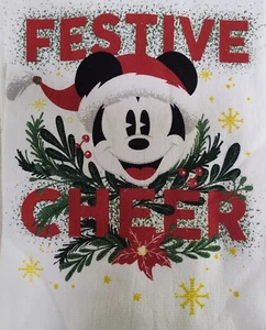 Disney Mickey Mouse 2 Pack Hand Kitchen Towels Christmas Festive Cheer - Picture 1 of 9