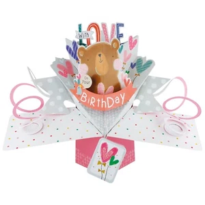 Tarjeta de cumpleaños 3D emergente tarjeta de regalo niña nieta sobrina amiga hermana - Imagen 1 de 3