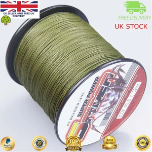 Super Dyneema 100-2000M  12LB Fishing Braid Carp Line Army Green Spod Marker - Picture 1 of 3