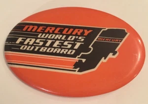 De colección 2.75" Mercury Marine Más Rápido Del Mundo Fueraborda Pin Botón Trasero Naranja - Imagen 1 de 4