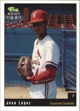 1991 Savannah Cardinals Classic/Best #9 Jose Lopez
