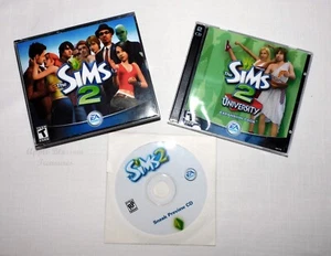 THE SIMS 2 & SIMS 2 UNIVERSITY EXPANSION PACK PC-CD ROM + SNEAK PREVIEW CD-EUC - Picture 1 of 12