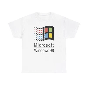 Vintage Geek Windows 98 Gildan Unisex Heavy 100% Cotton Tee - Picture 1 of 66