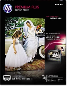 HP Premium plus Photo Paper, Satin, 8.5X11 In, 50 Sheets - Picture 1 of 2