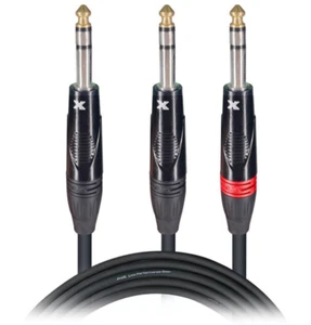 ProX XC-SYS05 5 Ft. 1/4" TRS-M to Dual 1/4" TRS-M High Performance Audio Cable - Picture 1 of 4