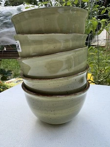Hausenware Twist Swirl Cereal Soup Bowls Sage Set Of 5 Brand New - Picture 1 of 7