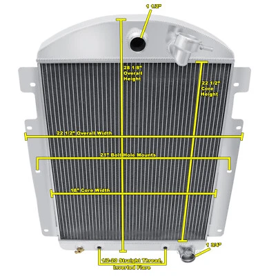 3 Row WR Champion Radiator for 1937 Chevrolet Master Deluxe Truck V8 Conversion - Image 1 of 4