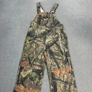 Walls Dungarees Kids Large 26x24 Brown RealTree Canvas Bib Camo Overalls Youth - Picture 1 of 13