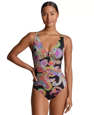 Lauren Ralph Lauren Women's Paisley-Print One-Piece Swimsuit, Multi Size 10 0330 - Image 1 of 3