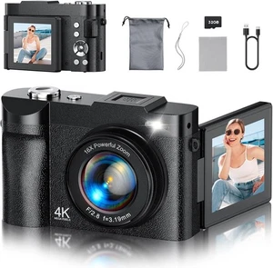 4K Digital Camera for Photography, 50MP Vlogging Camera for YouTube, Compact Cam - Picture 1 of 4