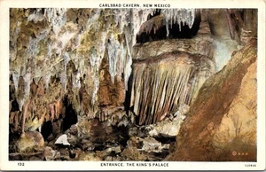 Postcard Carlsbad Cavern New Mexico NM Entrance The King's Palace - Picture 1 of 2