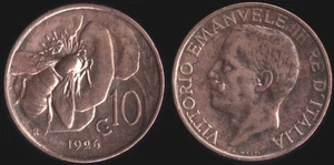 ITALIA REGNO 1926 Ape, moneta 10 centesimi BB VF - Picture 1 of 1