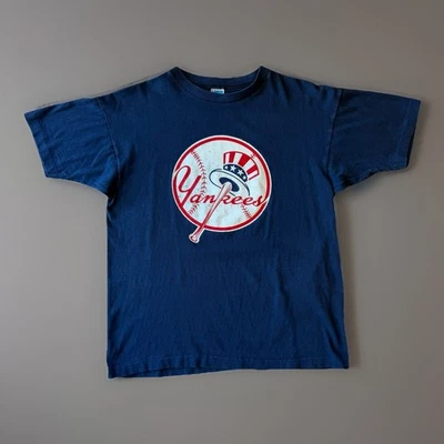 Camisa De Colección New York Yankees Grande Marina Campeón Años 80 Hecha en EE. UU. MLB Béisbol Foto 1 de 4