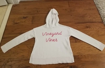 Suéter con Capucha Vineyard Vines Blanco Rosa Niñas Tejido Bordado Talla XS Foto 1 de 4