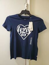 Levi’s Women’s Venice Tee Marina Blue Ribbed Cotton T-Shirt Size XXS / 2XS