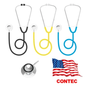 Professional Dual Head Stethoscope Medical CONTEC Nurse Doctor Vet Student blue - Picture 1 of 12