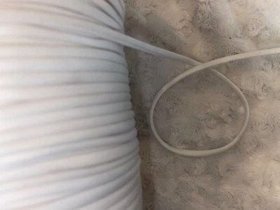 Corsé de cuerda hueca blanca maciza de 10 yardas 1/4" de ancho Foto 1 de 2