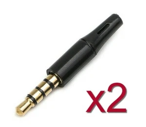 2x Connecteur prise Audio Stereo + Mic 3,5mm Jack 4 poles Connector plug solder - Foto 1 di 3