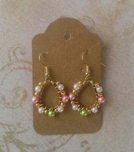 Pearl Teardrop Earrings, Handmade  - Picture 1 of 2