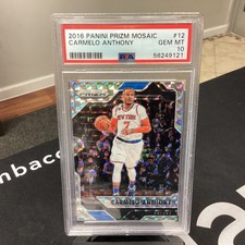 2016-17 Panini Prizm Basketball #12 Carmelo Anthony Mosaic Prizm PSA 10