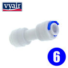 Vyair Equal Straight Union Connector: 1/4" Push-Fit. Packs Of 3, 6, 9, 12.