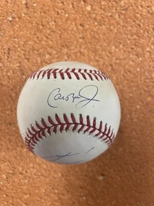 CAL RIPKEN JR & SACHIO KINUGASA SIGNED RAWLINGS AL BASEBALL (BROWN) w/ JSA LOA - Picture 1 of 8