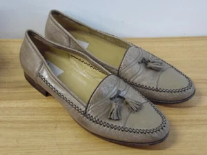 MORESCHI Calfskin & Peccary Leather taupe Tassel Loafer 11.5 13890, 1272 - Picture 1 of 9