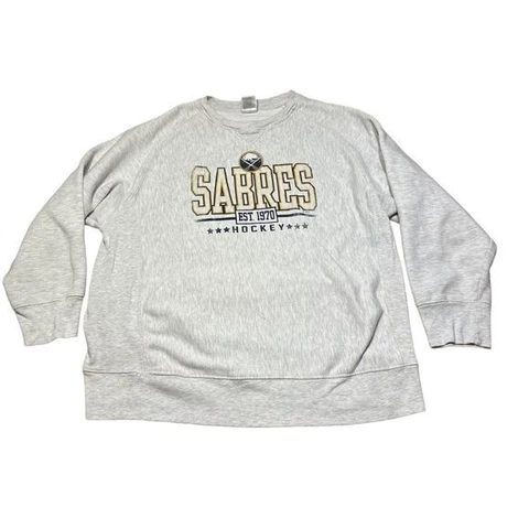 Buffalo Sabres NHL hockey crewneck sweatshirt men’s 2XL sports grey warm heavy Cover