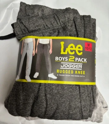 LEE МАЛЬЧИКОВ 2 УПАКОВКИ ПРОЧНЫЙ КОЛЕНА БЕГУНОВ (СЕРО-СЕРЫЙ/ЧЕРНЫЙ M 10/12) НОВЫЙ С ЯРЛЫКАМИ - Изображение 1 из 2