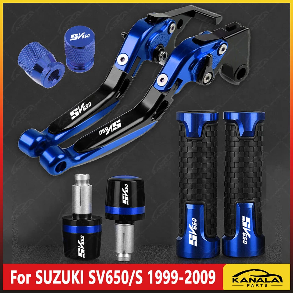 For SUZUKI SV650/S 1999-2009 CNC Handle Bar Grips Cap Brake Clutch Levers Set - Imagem 1 de 1