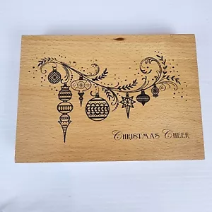 Papermania Craft Rubber Stamp Wood Vintage A Christmas Carol Bauble Decoration - Picture 1 of 6