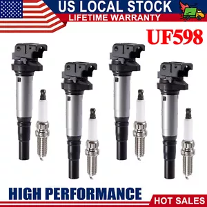 4x Ignition Coils + Iridium Spark Plugs Set For Mini Cooper 1.6L 2007-2015 UF598 - Picture 1 of 13