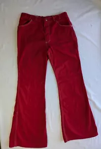 Jeans svasati vintage AWrangler Bell Bottoms rosso anni 70 punto bianco 30" raro da trovare - Foto 1 di 24