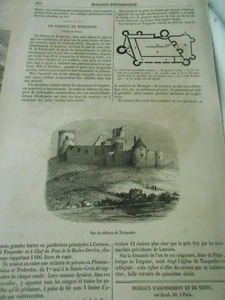 Le Chateau de Tonquebec 1853 Gravure Old Print - Picture 1 of 1