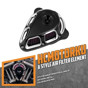 Turnable Air Cleaner Filter Red Intake For Harley 04-22 Sportster 883 1200 48 72 - Picture 1 of 18
