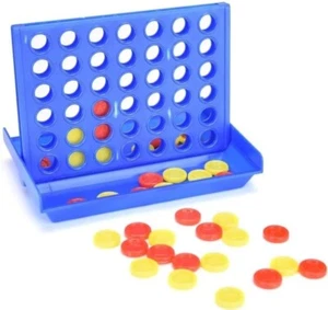 Four in a Row Board Game 4 Line Family Entertainment Fun Travel Kids Educational - Picture 1 of 6