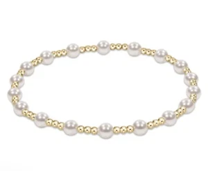 NWT - Enewton Classic Sincerity Pattern 4mm Bead Bracelet - Pearl - Picture 1 of 1