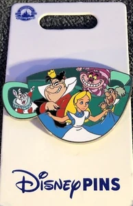 Disney Parks Alice In Wonderland Tea Cup Cheshire Cat White Rabbit Pin - Picture 1 of 3