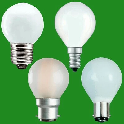 4x Opal Golf Round Dimmable Standard Light Bulbs 25W 40W 60W BC ES SBC SES Lamps - Image 1 of 4