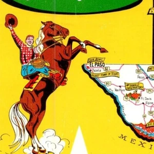 1964 Postcard, Texas, Map, San Marcos, Cowboy, Lone Star State, Austin-MAP64 - Picture 1 of 3
