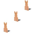 3 Count Wooden Rabbit Bookend Magazine Holder File Organnizer