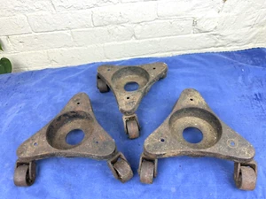 3 ruedas móviles de piano C1930, ADAMS Co. Dubuque, IA industrial, fábrica, reutilización - Imagen 1 de 11
