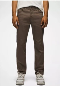 NUEVO Pantalones de mezclilla ajustados rectos Prana Bridger para hombre talla 30x36 marrón barro algodón elástico - Imagen 1 de 8
