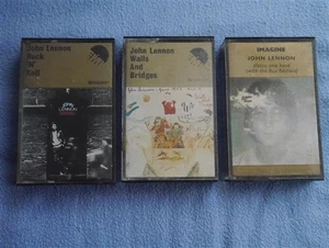 John Lennon - 3 Cassette Albums. Imagine, Rock 'N' Roll, Walls and Bridges - Picture 1 of 4