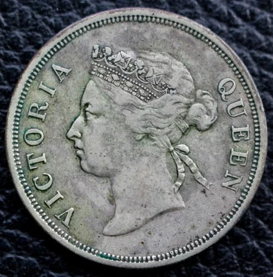 1889 STRAITS SETTLEMENTS (British Malaysia) 50 CENTS .800 SILVER-Queen Victoria - Image 1 of 4